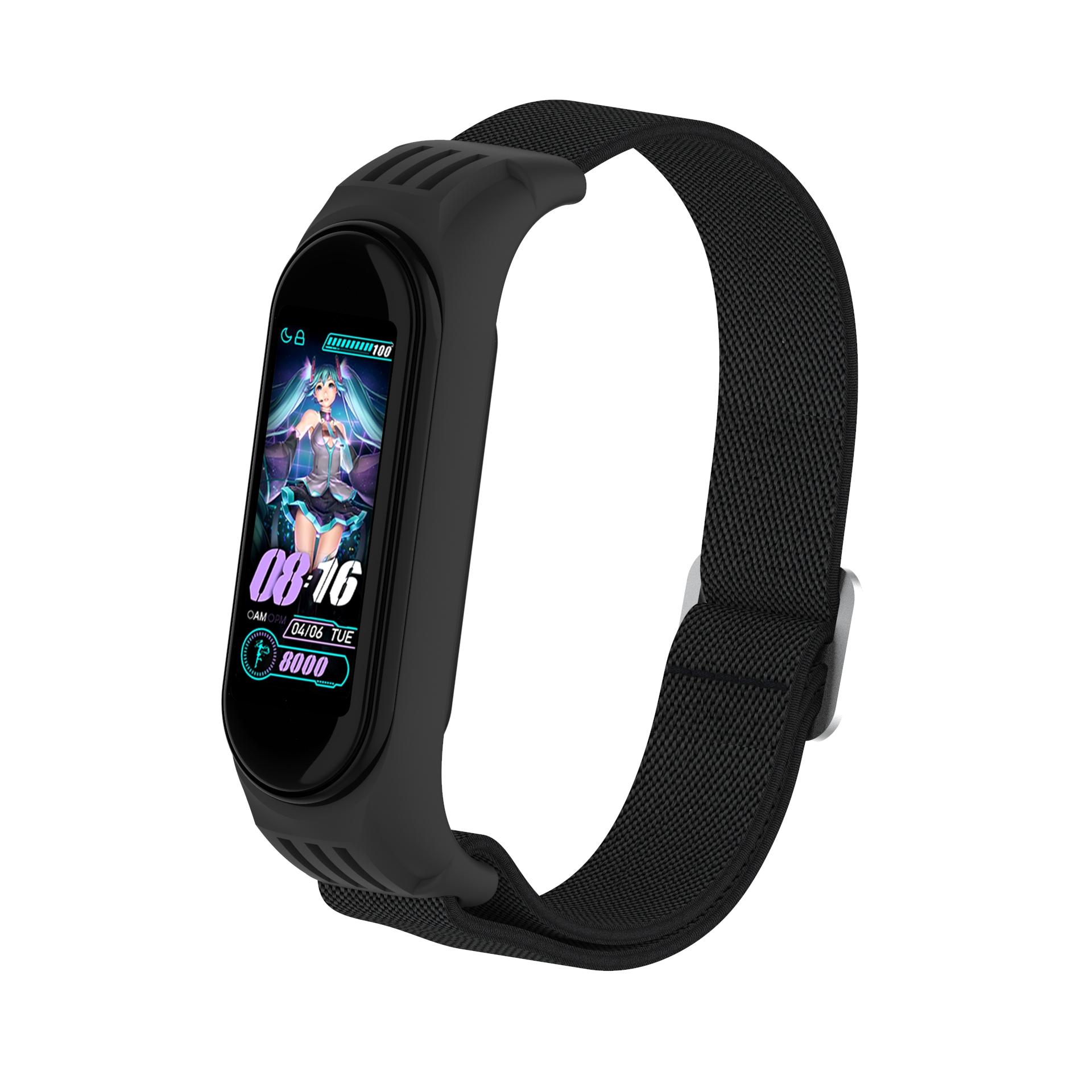 

Elastic Nylon Smart Watch Strap Replacement Watchband for Xiaomi Mi Band 3/4/5/6 Camouflage