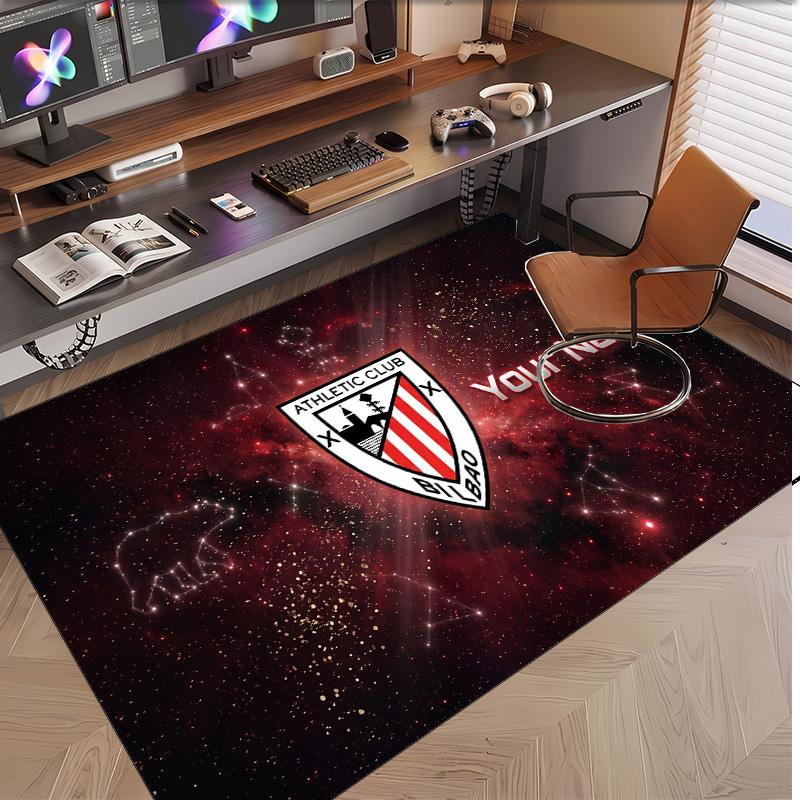 Personalized Crystal Velvet Carpet Athletic Bilbao FC Pattern Non Slip Floor Rug