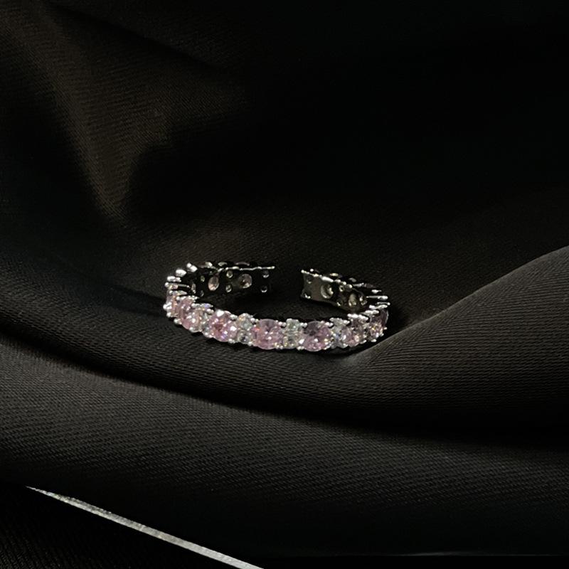 Year Old Diamond Zircon High-End Open Ring Light Luxury Niche Design Unique Index Finger Ring Women