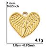 6pcs/Lot Different Heart Pendants For Jewelry Making Supplies 18k Real Gold Plated Stainless Steel Charms Bulk Sun Flower Charm