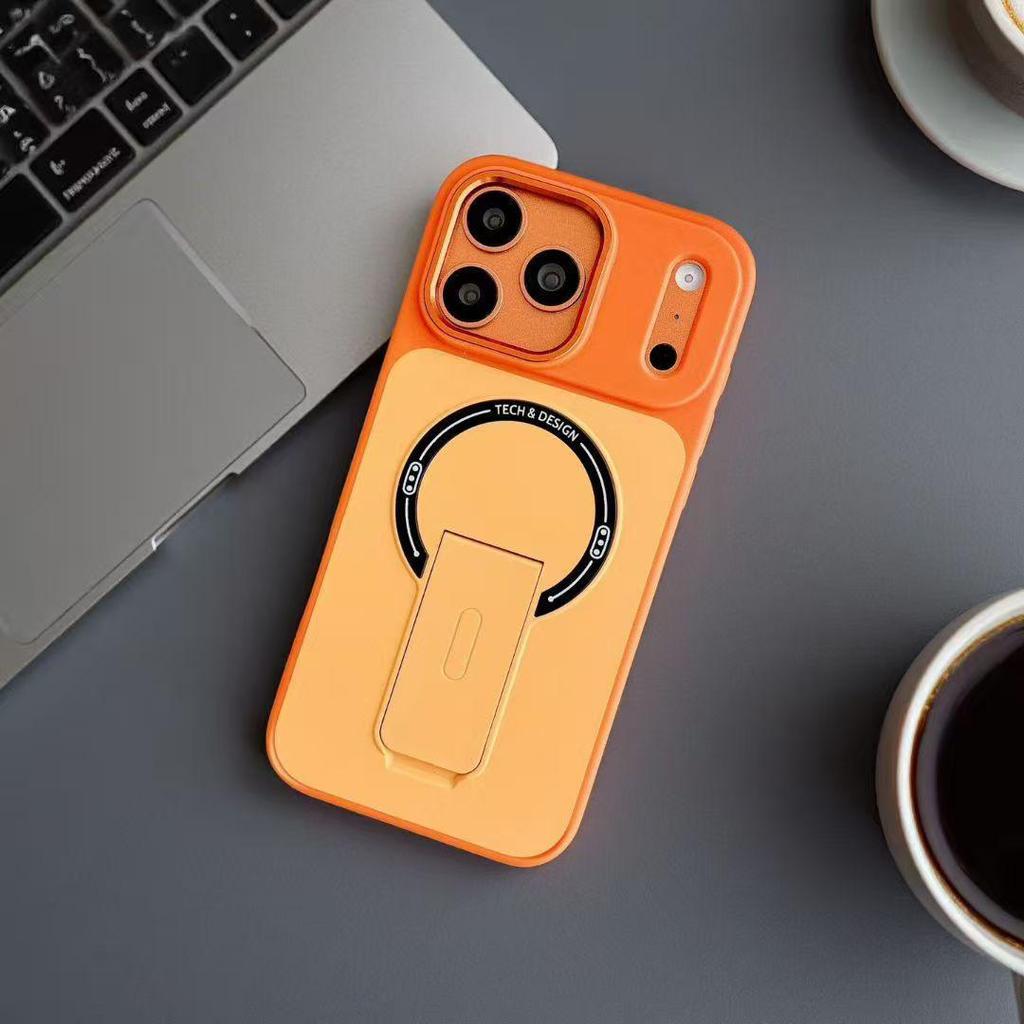3D Invisible Magnetic Stand Case: Frosted, Drop-proof for Apple iPhone 16 & 17 ProMax