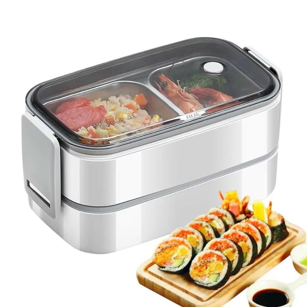 Compartments Food Container Microwavable Food Storage Box Portable 2 Layer Lunch Box  Worker