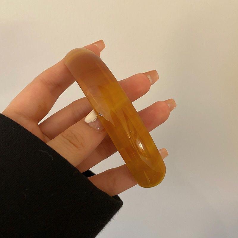 Korean Spring Summer Chic Hair Clip Spring Clip for Girl French Style Glossy Elliptical Arc Retro Trendy Large Hairpin Headwear