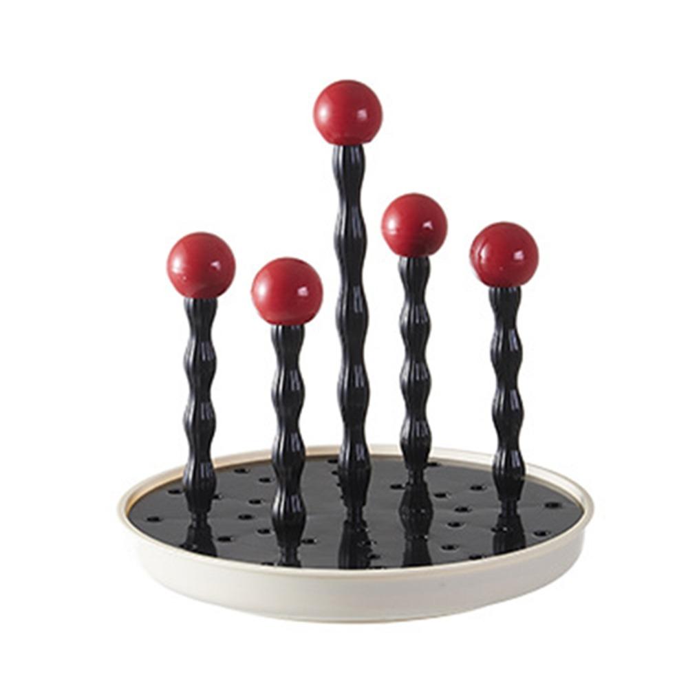 

Plastic Rotating Drying Rack Creative Rotatable Cup Holder Kitchen Organization Rack Black+Pink-4