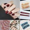 30Pcs Press On Nails Elegant Chinese Style Bamboo Red Square Short Glossy Nail Extension Full Cover Salon Home Women Girls Fake Nails Kit
