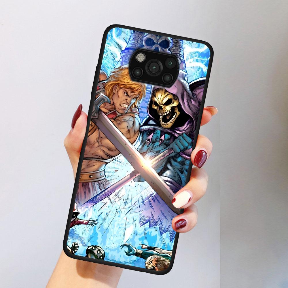 Masters of the Universe Revolution Komiksový obal pro Xiaomi Poco M5s X3 NFC X5 F3 M4 M3 Pro Černý Silikonový Měkký Kryt na Telefon Coque
