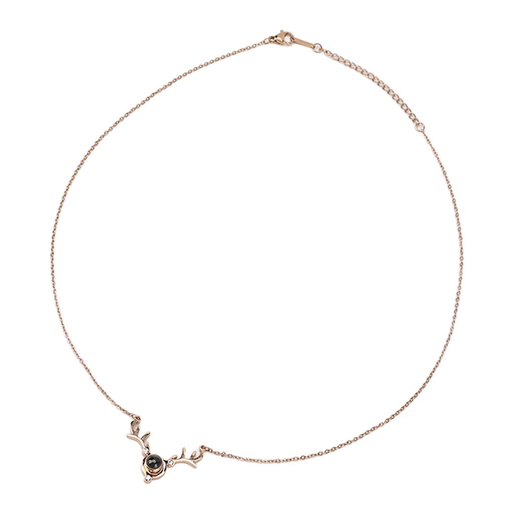 Titanium Steel Necklace Colorfast Exquisite Cutting Bright Gold Pendant Chain Necklace for Women Daughter Lover