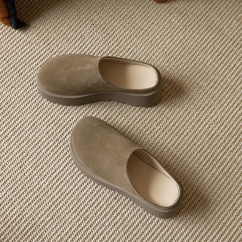 Fashion AIYUQI 2025 New Women's Slippers Thick-soled Mules for Female with Closed Toes Large-size Comfortable Half-slippers for Women