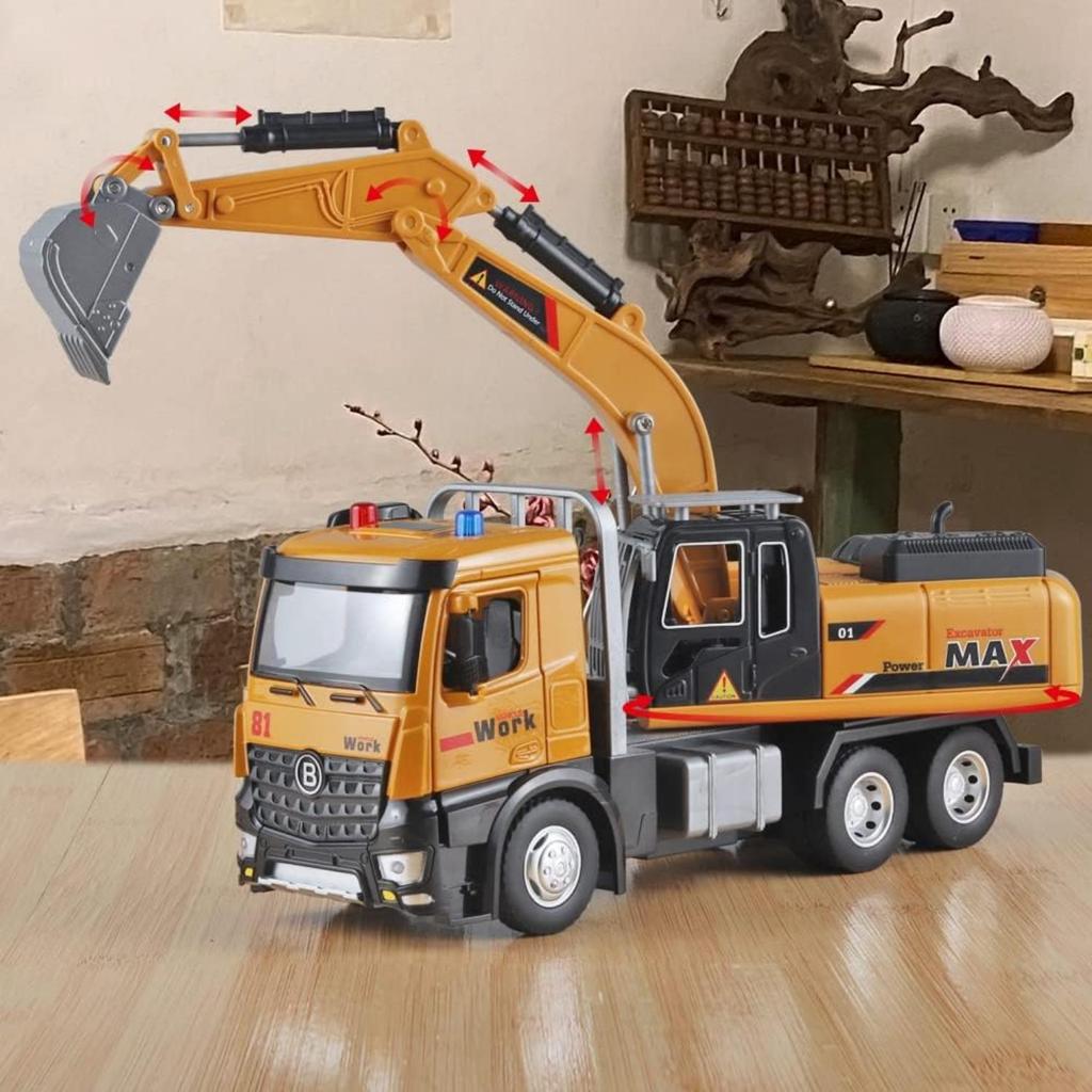 1/50 Crane Toy Metal DieCast Crane Model,Construction Truck Toys with Simulated Sounds and Lights,Suitable for Ages 3 and Up Toy Crane for Boys