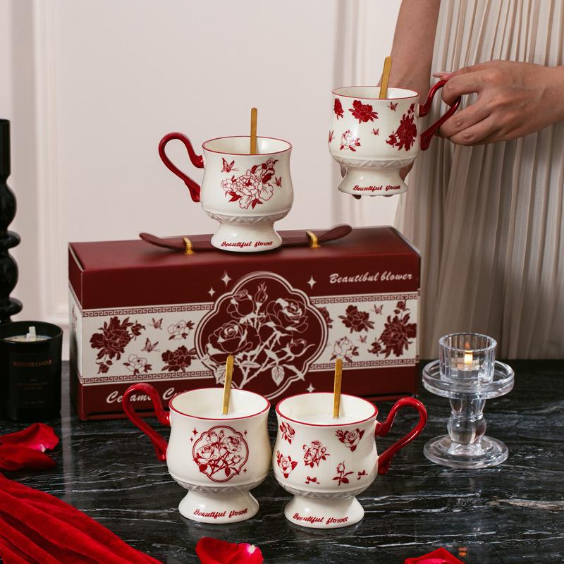 Glasses Shoes Retro Newlywed Couple Cups Wedding And Engagement Ceramic Cups Gift Cups For The Newlyweds Exquisite Mugs As Souvenirs