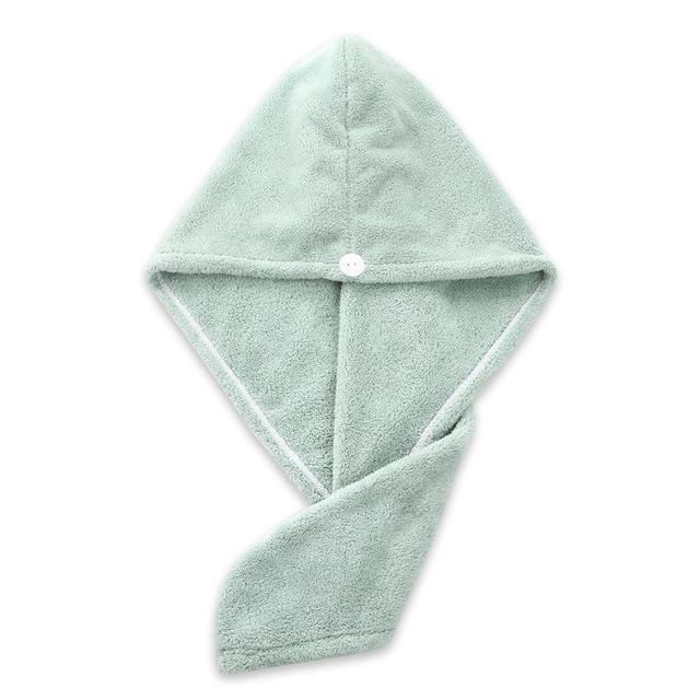 Microfibre Hair TowelHair Drying Towel WrapSuper Absorbent Hair Turban Towel with Bear Button Quick Drying Towel For Women/Kid