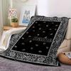 Paisley Bandana Design Gift Customizable Blanket Personalized Text Comfortable For Sofa Couch Office Bed Picnics Four Seasons Universal Digital Print