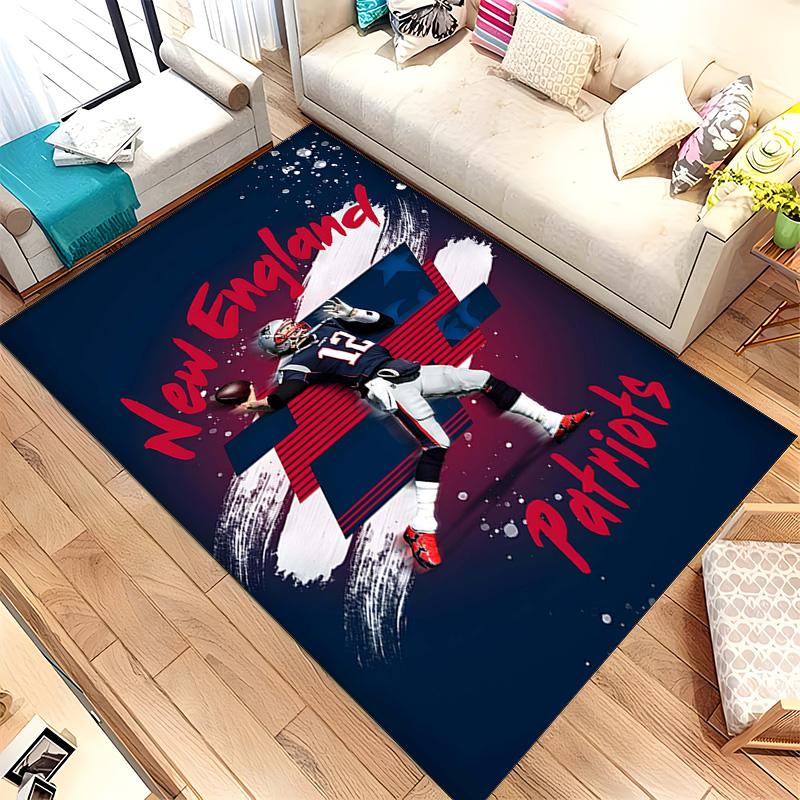 New England Patriots (1) Rug Suitable For Living Rooms Bedrooms Computer Rooms Dining Areas And Placement Under Tables And Chairs Also An Ideal Choice