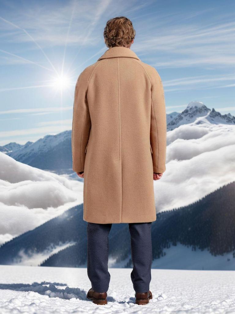 In Stock: Men's Retro Single-Breasted Long Wool Coat - Fall/Winter Collection