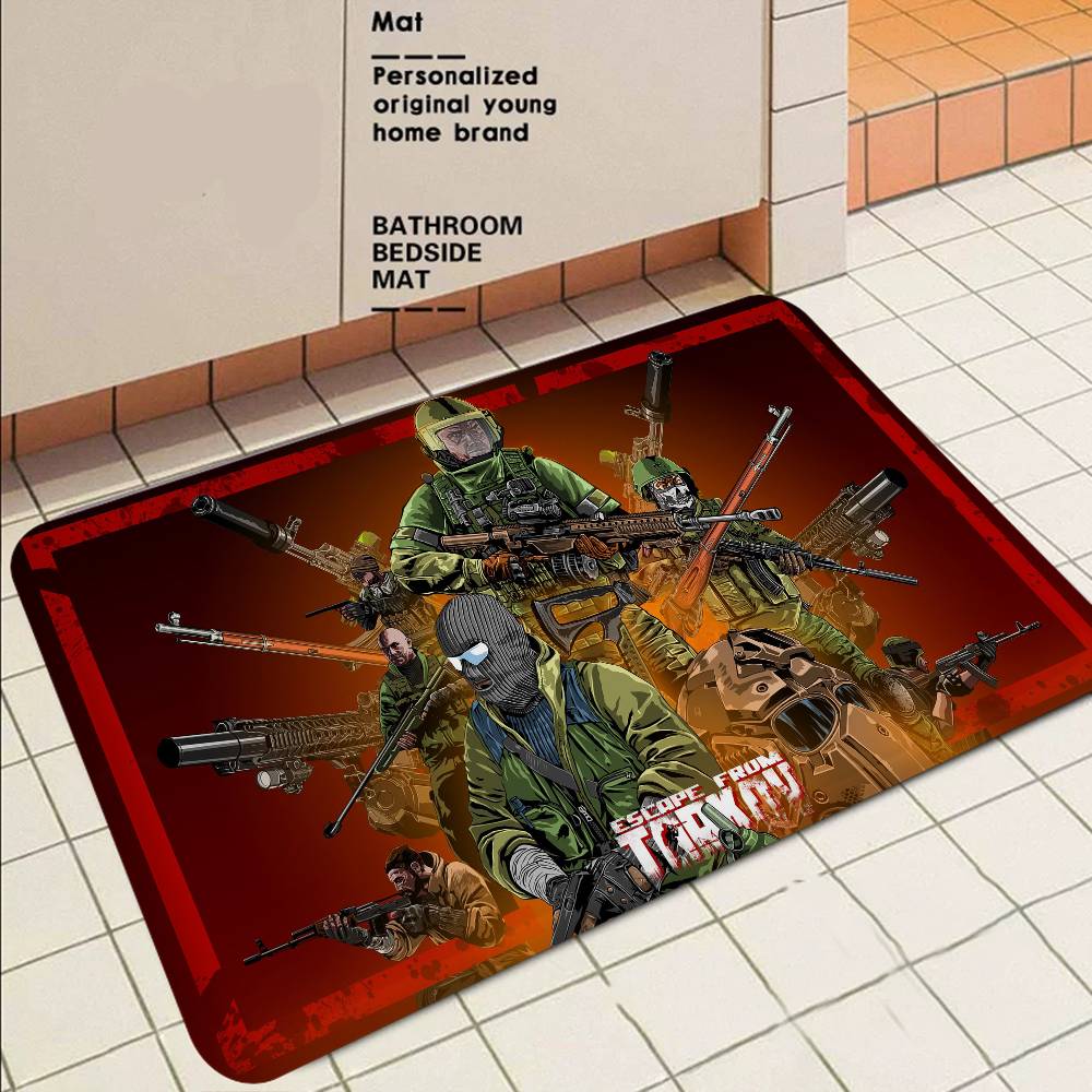 Game Escape From T-Tarkov Bathroom Mat Non-Slip Laundry Room Mat Laundry Decor Balcony Child Living Room Toilet Rug