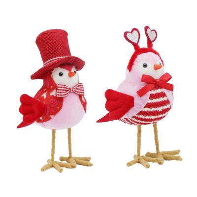 Valentines Day Bird Figurine Romance Plushes Bird Sculptures With Hat For Couples And Home Decoration Enthusiasts
