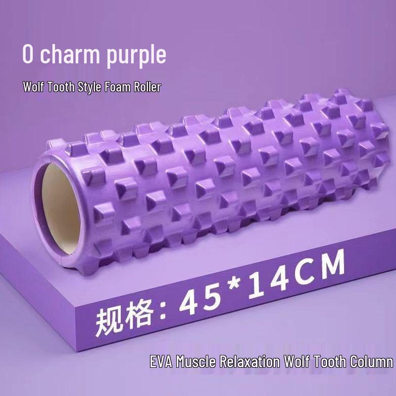 Foam Roller for Muscle Massage, Relaxation, Slimming Legs, Yoga, Beginner Fitness, Wolf Teeth Design.