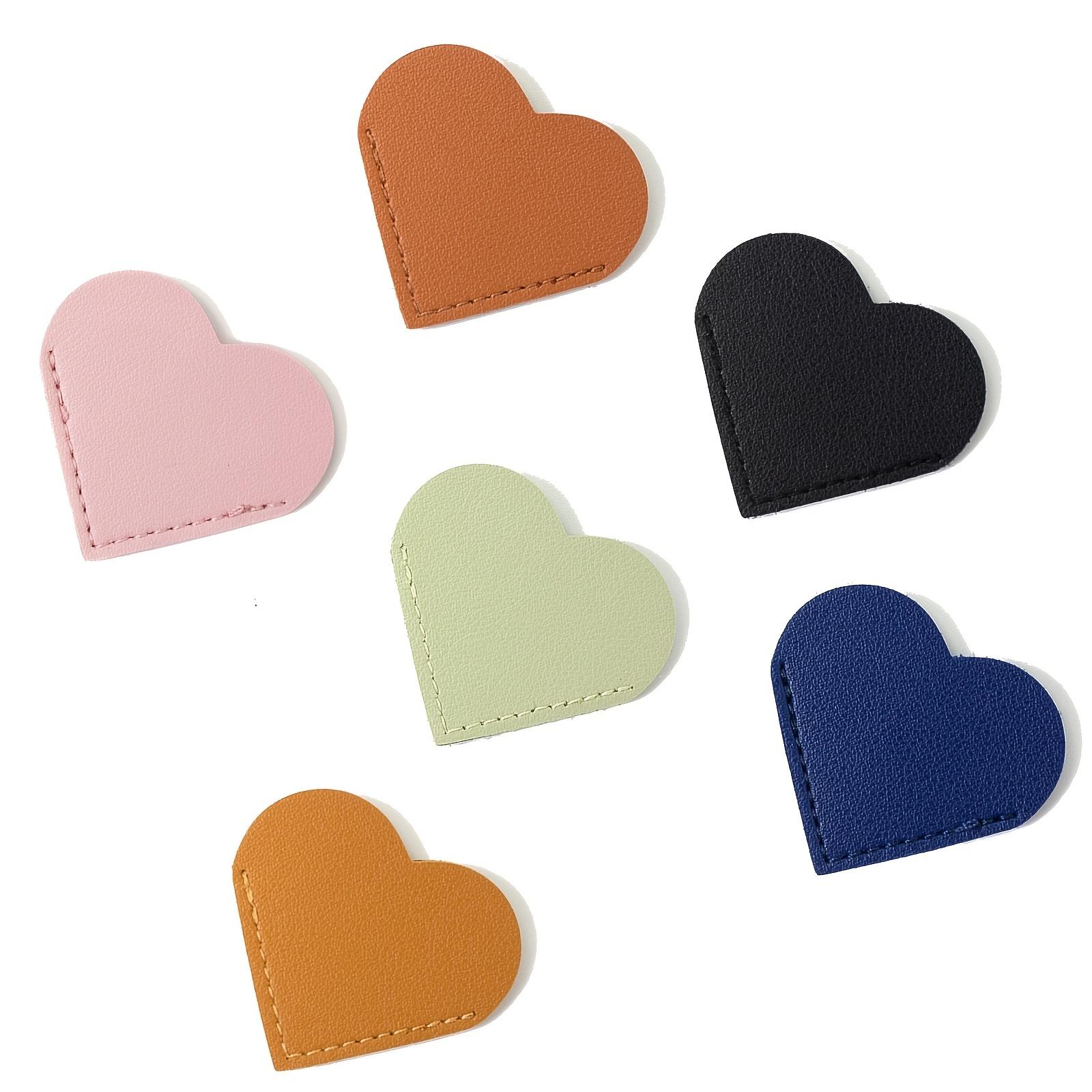 

6pcs Leather Heart-Shaped Bookmarks Cute Corner Book Accessory for Reading Enthusiasts Women s Desk Organizer Gift