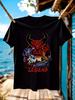 Horror Sci-Fi Demon Graphic - White Tee with Red  T-shirt