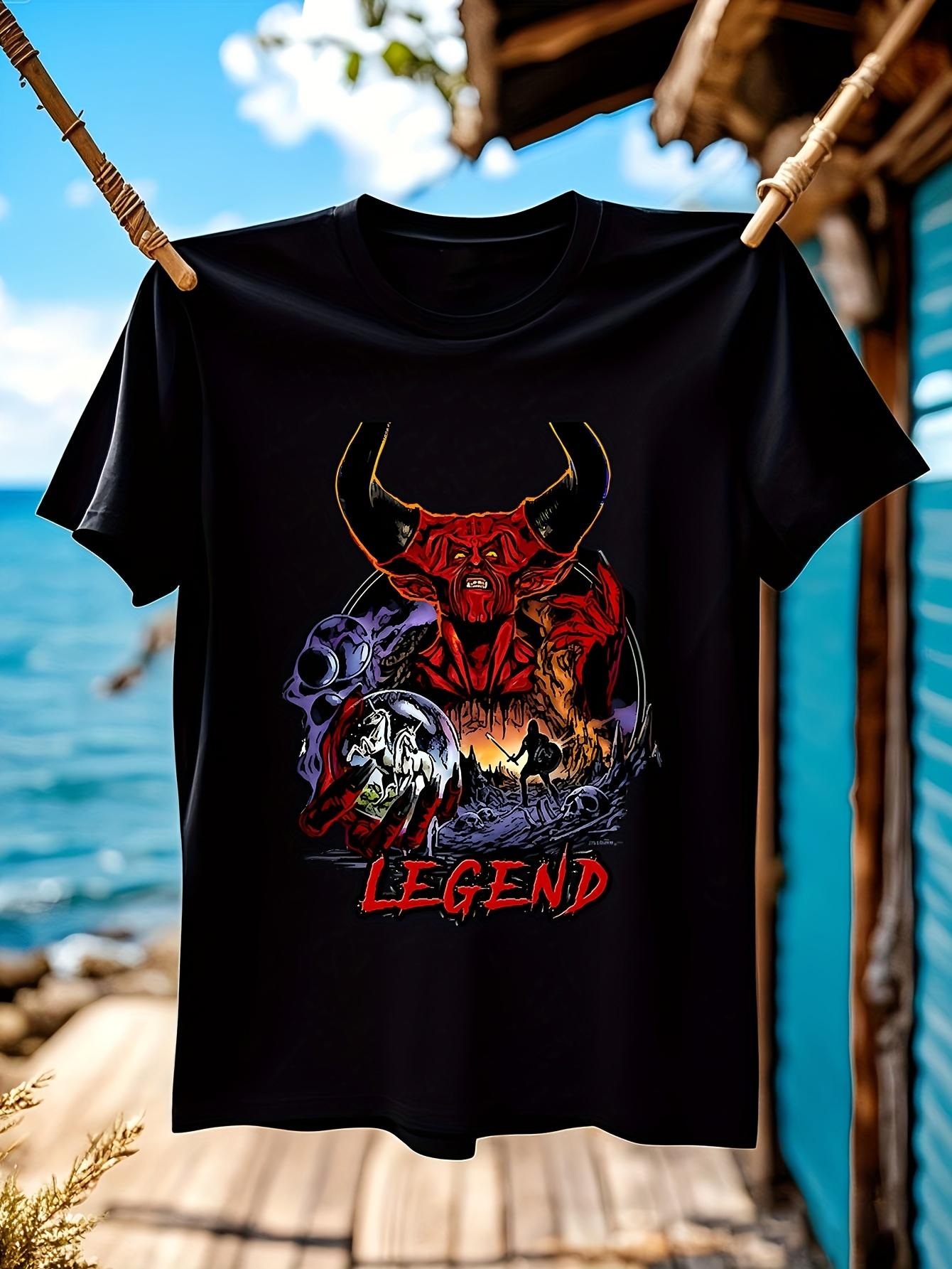 Horror Sci-Fi Demon Graphic Tshirt Graphic Tshirt - White... L