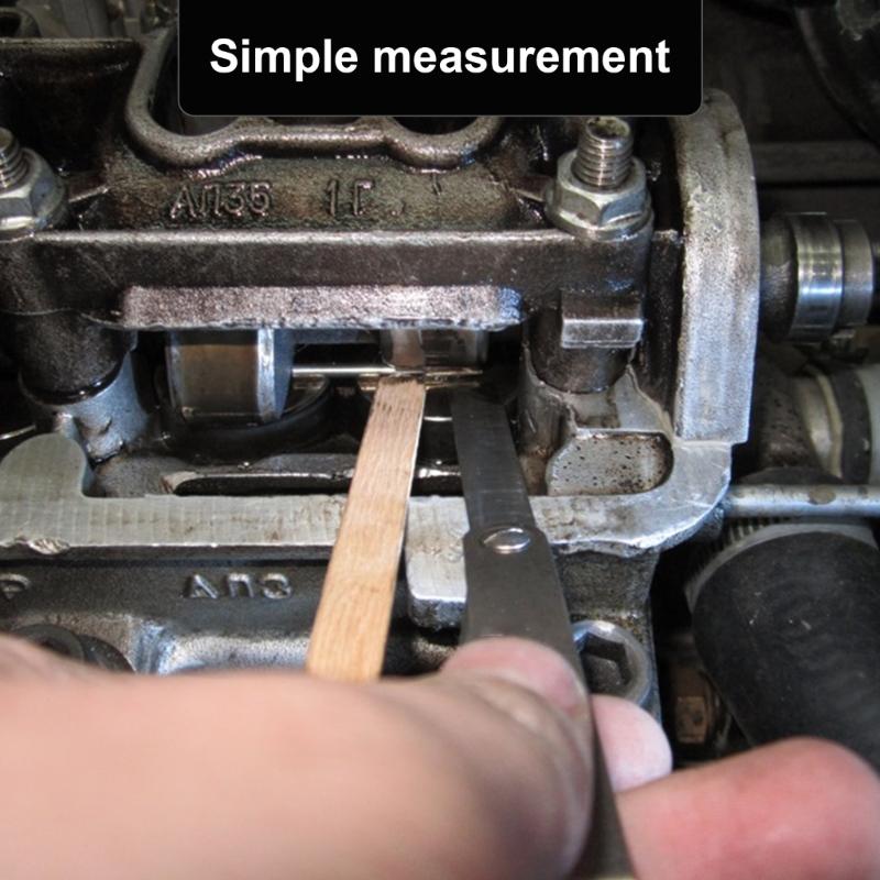 32 Pieces Long Feeler Gauge 0.03-1mm, Stainless Steel Feeler Gauge Double Marked Metric and Imperials Measuring Tool