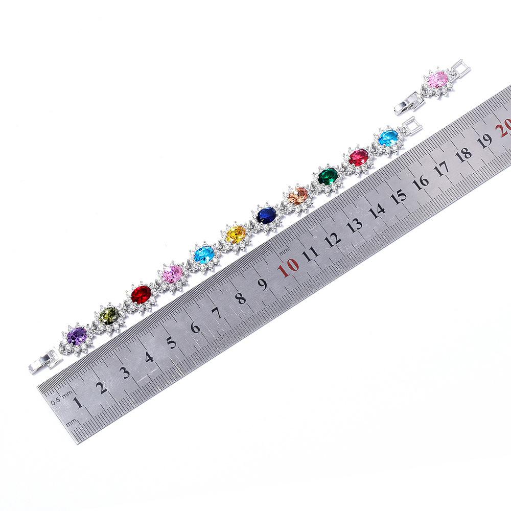 Womens Light Luxury Womens Colored Zircon Bracelet Explosions In Europe and The United States Colorful Bracelet.