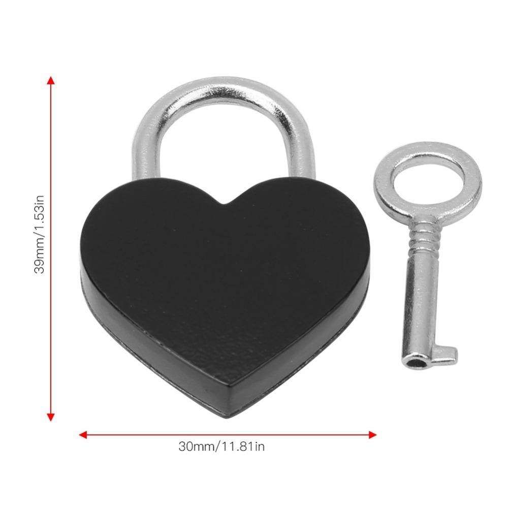 2pcs 30x39mm Padlock White&Black&Purple Mini Heart Lock Craft Supplies Heart Lock Household