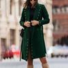 Women's Autumn And Winter Slim Tweed Long Long Sleeve Solid Color Button Pocket Jacket