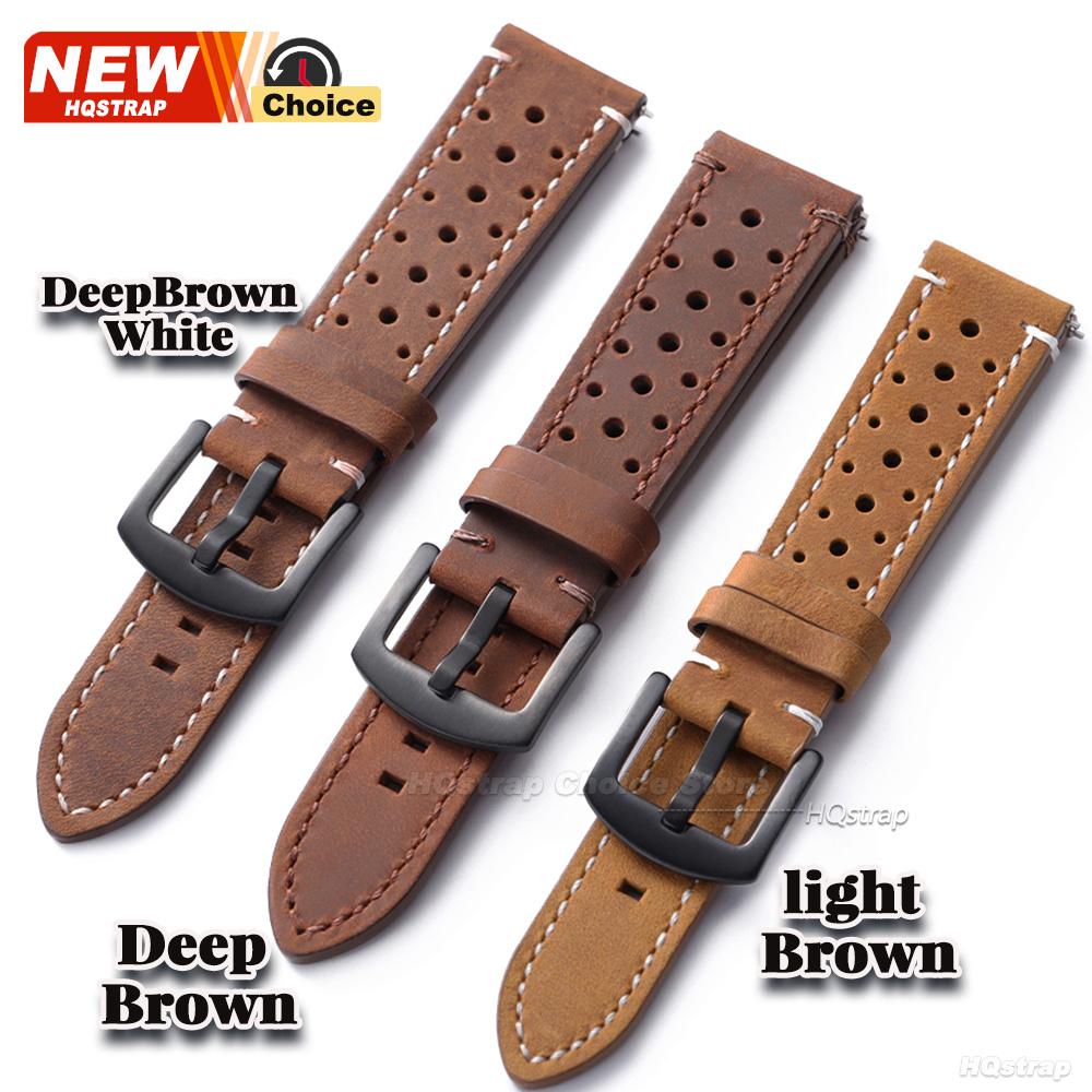 18/19/21/24mm 20/22mm Perforated Breathable Watch Strap for Seiko Bracelet for Rolex Band Smartwatch Leather Men Women Wristband