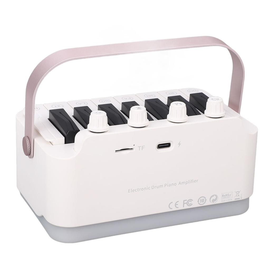 Electronic Piano Drum Rechargeable Portable BT Speaker with RGB Ambient Light Musical Instrument