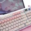 Cute Pink MAO Keycap Set PBT 134 Keys Kitten Keycaps for MX Switch HI75 HI8 68 F99 104 64 Mechanical Keyboards