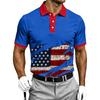 Men's Short Sleeve Polo Shirt Halloween Flag Print Casual Summer Breathable Lightweight Button Collar Top