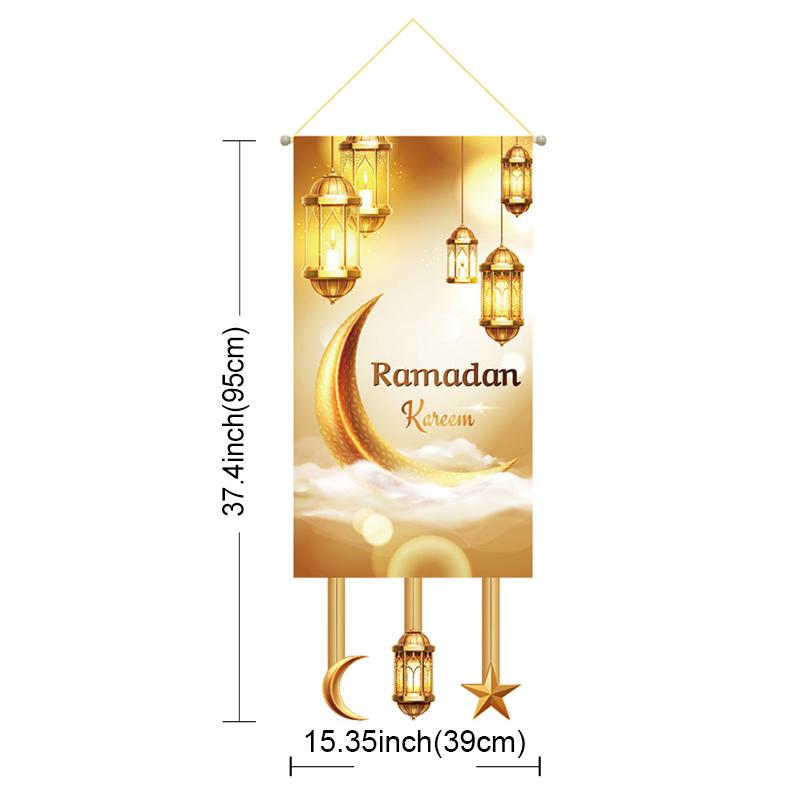 

Ramadan Hanging Flag Ramadan Decorations 2026 Wall Hanging Ornament Eid Mubarak Islam Muslim Home Decor Party Supplies