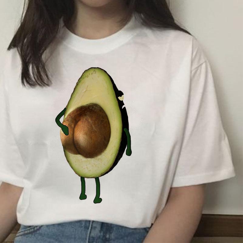 

Avocado Women Vegan Femme Ulzzang 90S Harajuku Kawaii Vintage T Shirt Funny Tshirt Graphic T-Shirt Style Female Aesthetic Korean XXXL білий