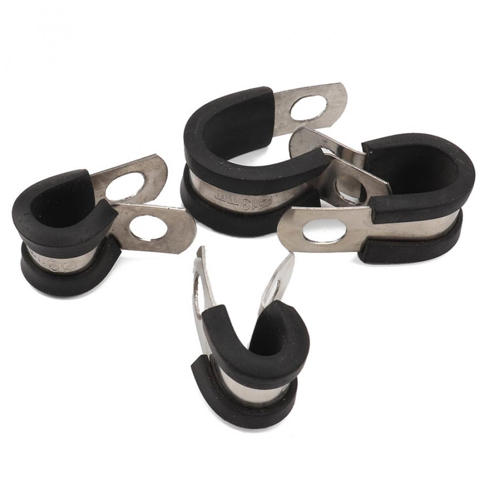 47× Car Hose Rubber Cushion Insulated Clamp 1/4" 5/8" 3/8"Stainless Steel Cable Clamps Assortment Kit