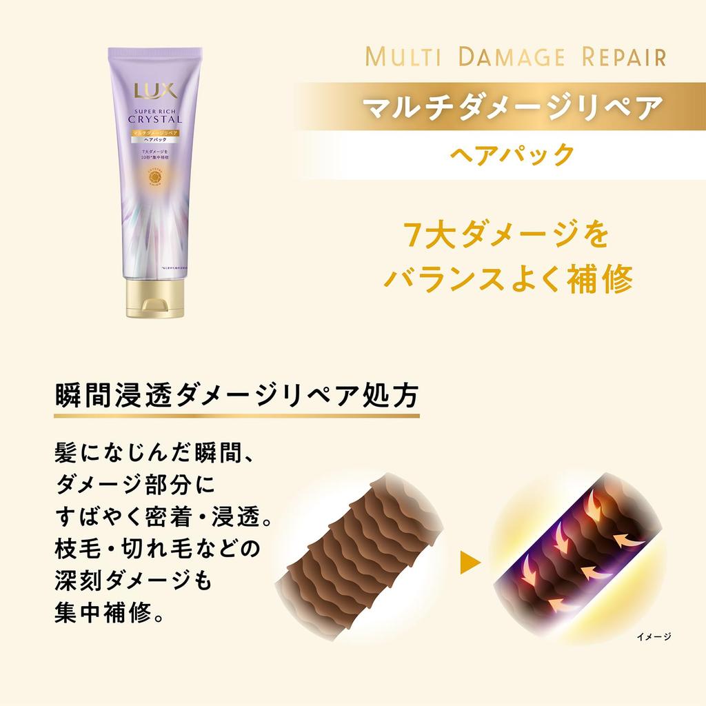 LUX Super Rich Crystal Repair Treatment Hair Mask with Multi-Damage Rinse-Off (180g, sachet)