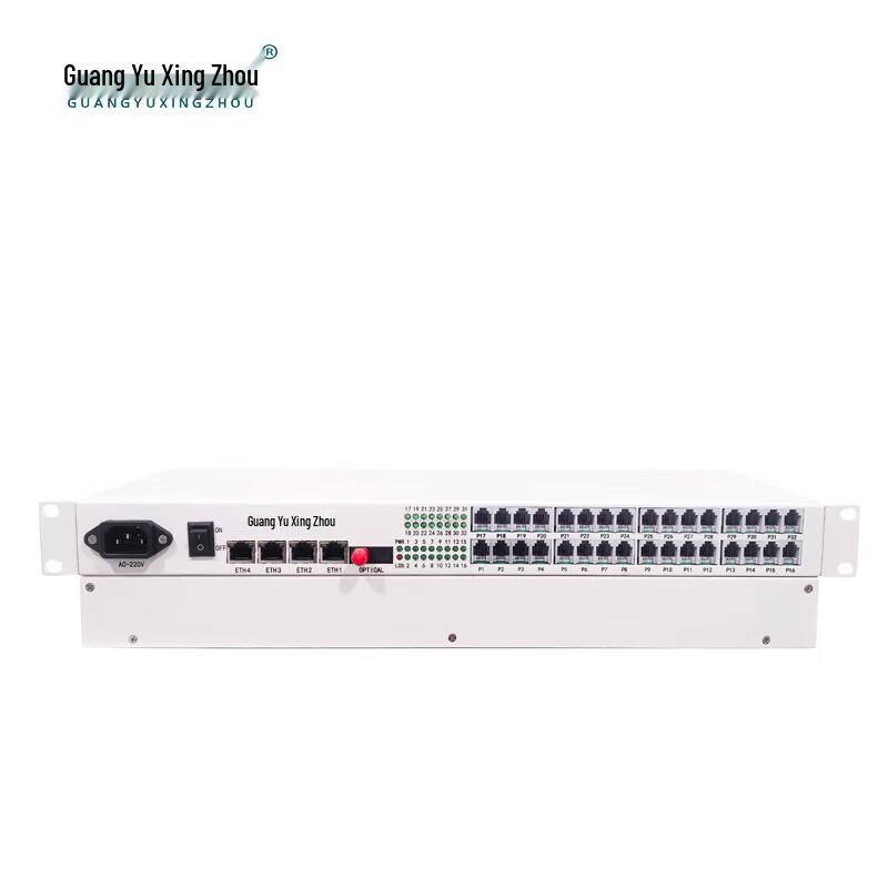 GY-P32FE4 32-Channel Phone & 4-Port Network Fiber Optic Multiplexer
