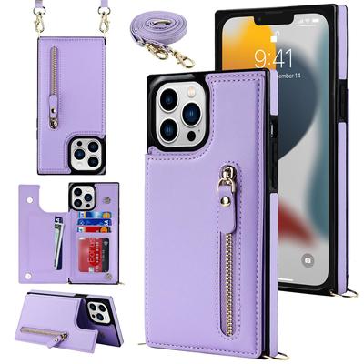 Crossbody Lady telefoonhoesje voor iPhone 6 7 8 plus XR X XS Max 11 12 13 14 Pro max Samsung S21 Ultra lederen portemonnee kaartsleuven magnetische schok tas cover