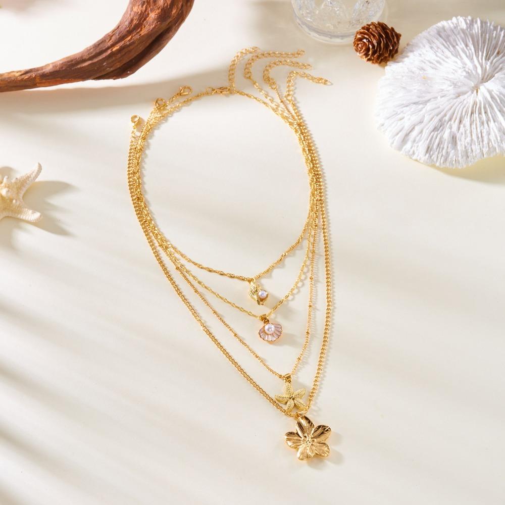 Retro Temperament Boho Choker Biżuteria Wielowarstwowy Design Koralik Perła Naszyjnik Damska Moda