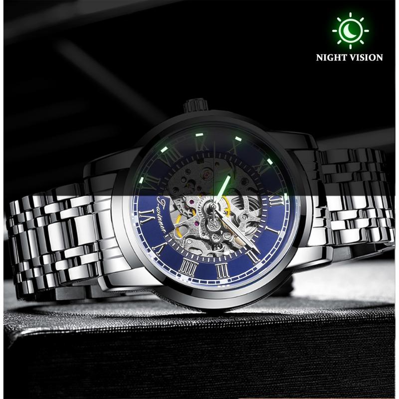 Forsining Vodotěsné duté hodinky pro muže, móda a volný čas, mechanické hodinky