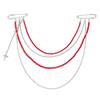 SHIXIN Punk Crystal Beads Tassel Pendant Brooch Chain Women Creative Multi-layer Tassel Double Pin Brooches Suit Brooch Jewelry