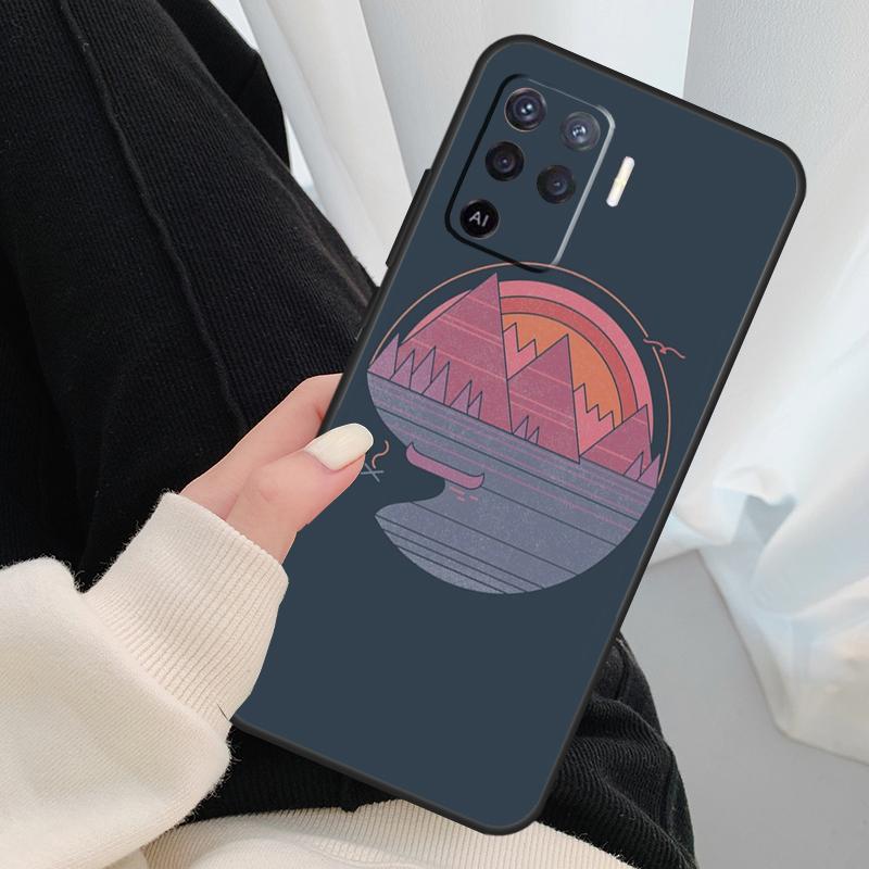 Star Lake Mountain Case For Oppo A54 A74 A94 A18 A57 A17 A77 A38 A58 A78 A98 A80 A60 A40 A96 A76 A16 A15 A5 Pro