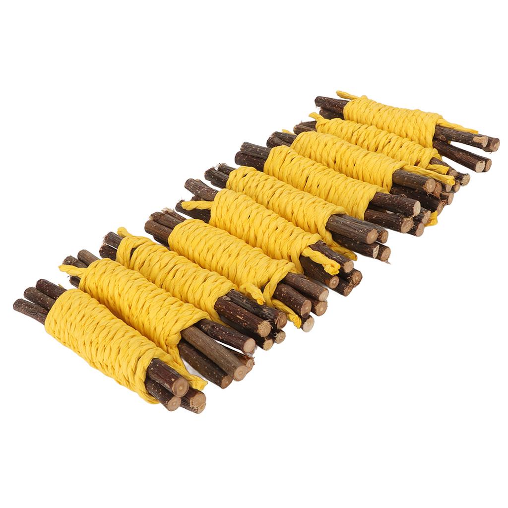 10Pcs Hamster Chew Sticks Apple Branches and Paper Rope Woven Wooden Hamster Bite Toys for Rabbit Hamster Chinchilla
