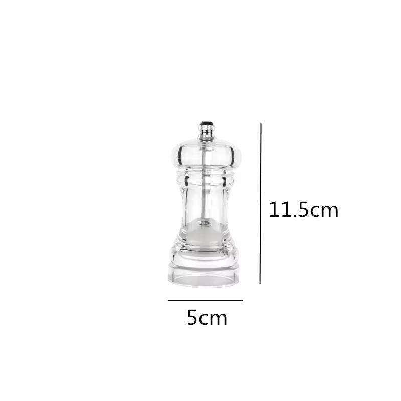 1PC Clear Acrylic Pepper Grinder Mill Salt and Pepper Shaker Salt Grinder Pepper Mill Shakers with Adjustable Coarseness YY118