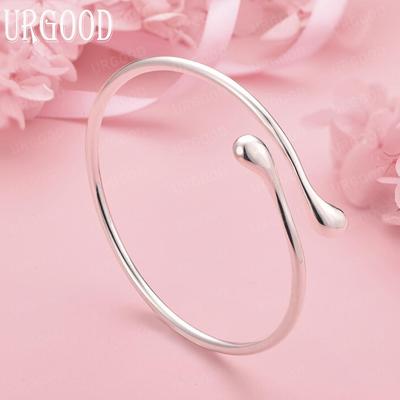 925 Sterling Silver Fashion Jewelry Adjustable Teardrop-Shaped Bangle Wedding Gift