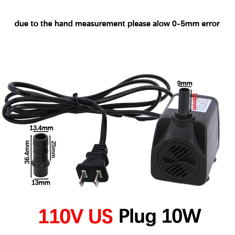 3/5/10/16/25/35/45W EU 220v Submersible Water mirco Pump for Water Gardens Hydroponic Systems Aquarium Tabletop Fountains Pon