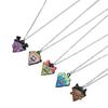 5 Pieces Cartoon Pizza Charm Necklace Pizza Friendship Necklaces Engraved Pizza Pendant Necklaces for Women Girls