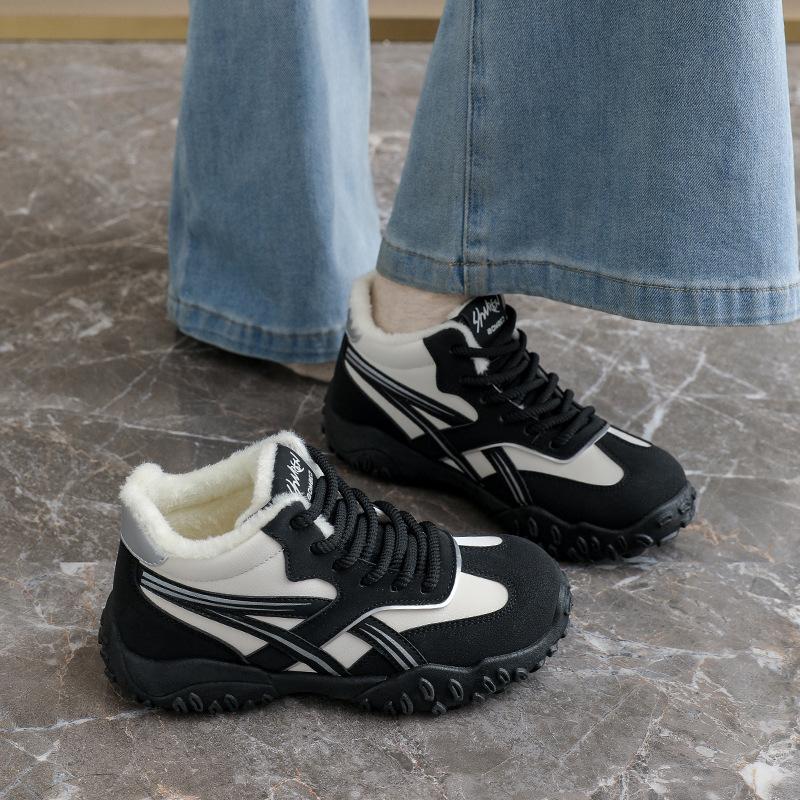 Women's Winter Warm Sneakers Chunky Platform Snow Boots With Faux Fur Lined Outdoor Non-Slip Short Booties Causal Work Running Walking Shoes for Women