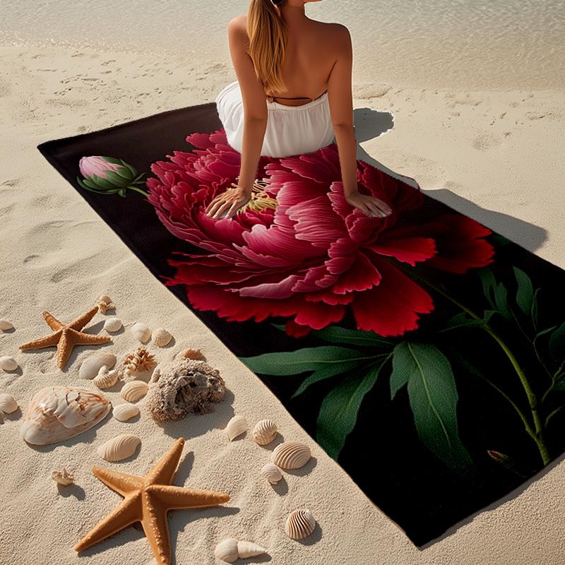 Floral Elegance In Bloom Beach Towel, Super Soft Microfiber, Gift for Her/Him, Birthday, for Pool, Beach, Travel, Home Decor Fan gifts