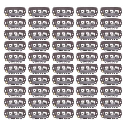 50pcs 6 Tips 6 Teeth Wig Snap Clip Metal Stainless Steel Hair Grips for Wigs Hair Extension